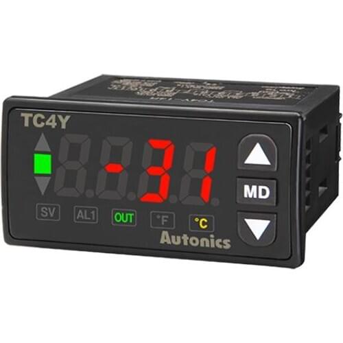 TC4Y-14R Temp Control, Size 36 X 72mm, Single display, 4 Digit, PID Control, Relay & SSR Output, 1 Alarm Output, 100-240 VAC