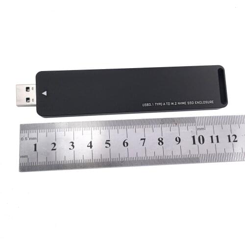 External NGFF Nvme M.2 to 10Gbps USB3.1 Gen 2 Type-A Inline HDD Enclosure