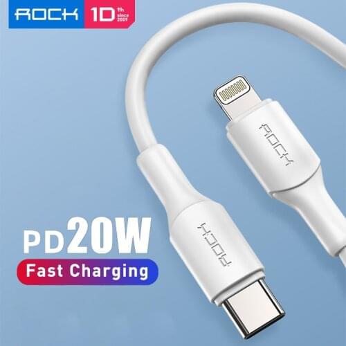 ROCK 20W PD USB Type C Cable for iPhone 12 11 Pro Xs Max Fast Charging Charger for MacBook iPad Pro Type-C USBC Data Wire Cord