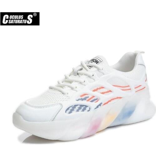 2021 Spring Sneakers Women Thick Bottom Daddy Shoe Thick Bottom Round Toe Breathing Leisure Female Vulcanize Shoes