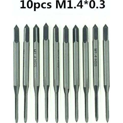 10pcs M1.4*0.3 Machine screw tap HSS H2 Straight Fluted Screw Thread Metric Plug Hand Tap Drill