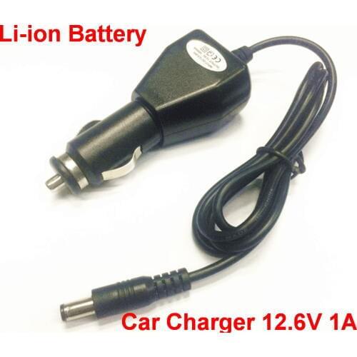 100pcs 12.6v 1a Li-ion Battery car charger adapter 5.5mm x2.1mm plug 1000mA automatic cut full charge