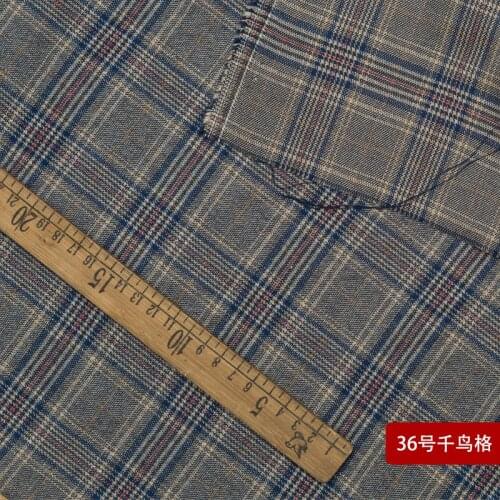 147x 50cm polyester cotton blend twill check soft elasticity cloth yarn dyed plaid Suit fabric for clothes trousers bags dress