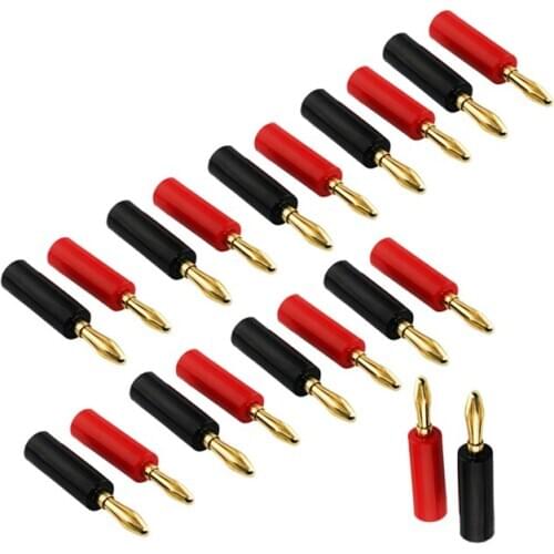 20pcs/ lot Gold Plated 4mm Amplifier Musical Speaker Cable Wire Pin Screw Banana Plug 4mm