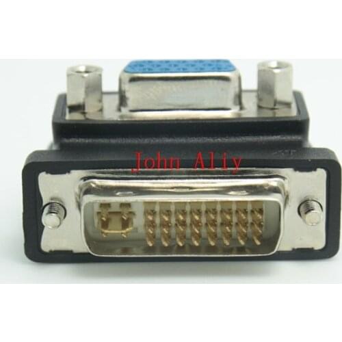 Wholesale 90 degree DVI to VGA adapter adapter 24 +5 DVI to VGA DVI Female Adapter Right Angle male to female
