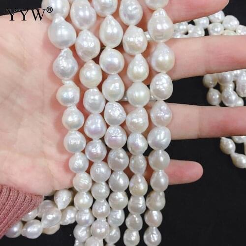 White 10x12mm Cultured Freshwater Nucleated Pearl Beads For Diy Bracelet Necklace Jewelry Making Accessory 14.5inch/Strand Beads