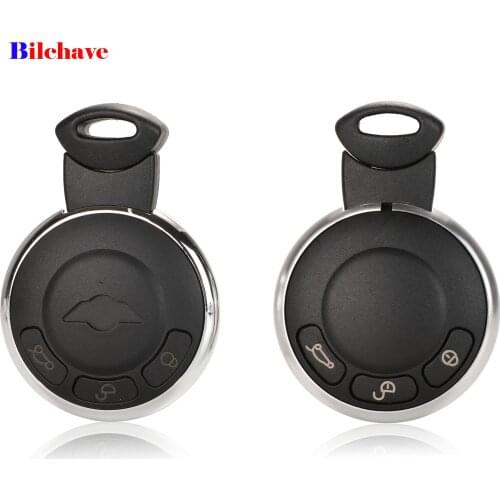 Bilchave 3 Buttons For BMW Mini Cooper Auto Fob Remote Smart Car Key Shell Case With Uncut Blade Replacement