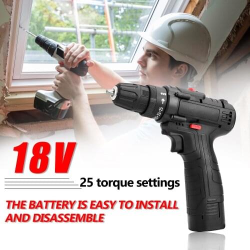 18V Electric Drill Cordless Screwdriver Mini Wireless Electric Power Screwdriver Impact Drill Machine Power Tools With Battery