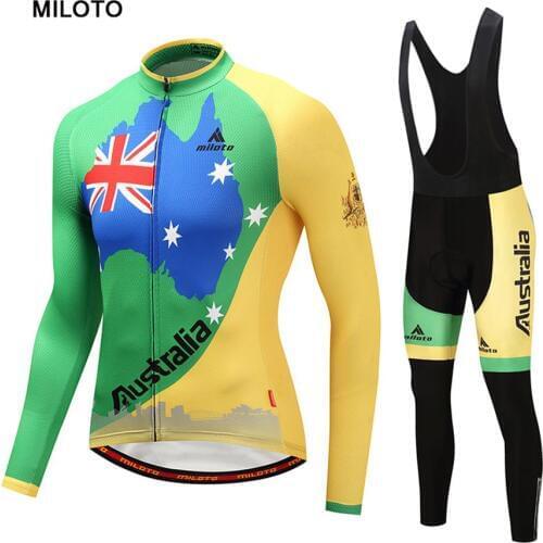 Australia Miloto Men Long Sleeve Men Cycling Jersey Bike Jersey maillot ciclismo roupa ciclismo cycling clothing Cycling set