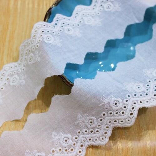 10Yard Cotton Crocheted Lace Ribbon Embroidered Lace Trim Fabric DIY Sewing Patchwork Craft Material Cotton Lace Ribbon