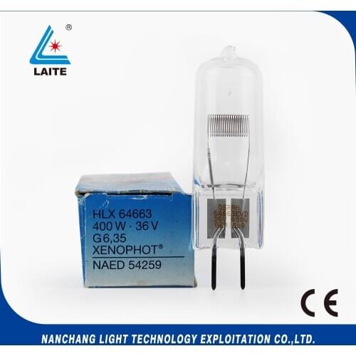 HLX 64663 EVD 36V 400W halogen lamp NAED 54259 36V400W G6.35 slide projector bulb free shipping-10pcs