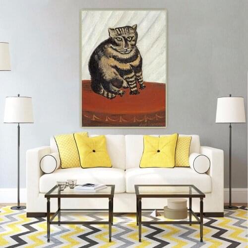 Citon Henri Rousseau《The Tabby》Canvas Art Oil Painting Artwork Poster Picture Wall Background Decor Home Living room Decoration