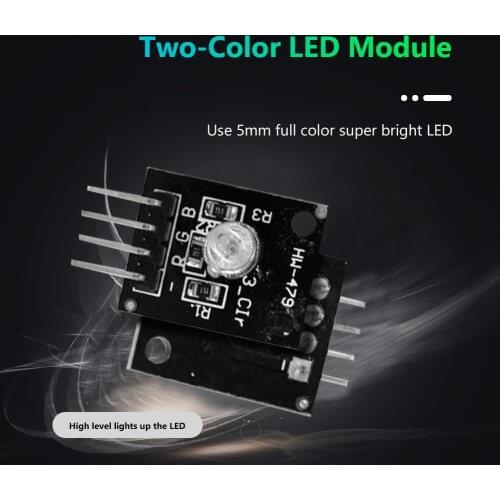 HW-479 3.3V 5V 5mm KY-011 PCB Dual Color RGB LED Sensor Modules for DIY Applicable Accessories