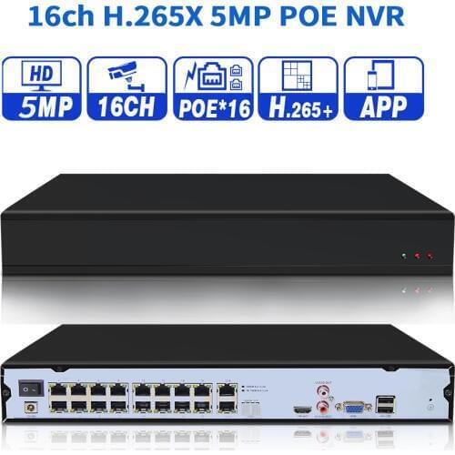 H.265 Netwok Video Surveillance Recorder 16CH 5MP 48V POE NVR 1080P Recorder 3MP 2MP for IP Camera CCTV Surveillance System Kit