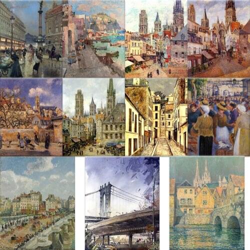 Old society city Pictures Coloring Zero-based Painting by numbers for adults acrylic painting on the wall Home decoration gifts