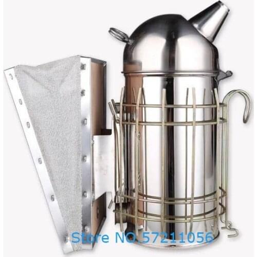 Beekeeping Smoker Stainless Steel Equipment Hive Box Tool Supplies For Beehive Bee Manual Smoke Maker With Hanging Hook Tools