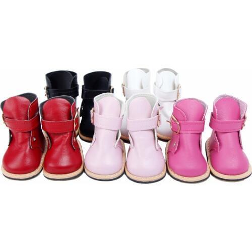 Handmade Cute Boots 5 Colour Flat-heel Doll Shoes for 18 Inch Puppet Doll Baby Girl DIY Accessories Dollhouse Toy