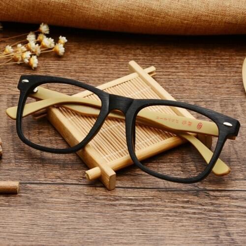 Mens And Womens Full-Frame Optical Glasses Frame Fashion Ultra-Light Imitation Wood Glasses Frame Prescription Glasses 6112