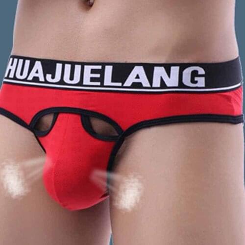Mens Sexy Soft Hollow Breathable Underwear Briefs Shorts Bulge Pouch Underpants Jockstrap Pouch Cuecas Man Gay Slip Homme Srting