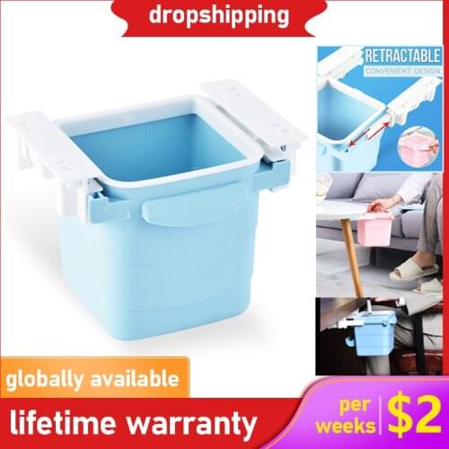 Invisible Pull Retractable Trash Can Office Household Table Drawer Trash Under Table Push-pull Portable Waste Bins Dropshipping