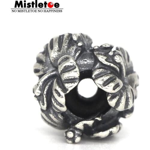 Mistletoe 925 Sterling Silver Hibiscus flower Stopper Spacer Charm Bead Fit European Bracelet Jewelry