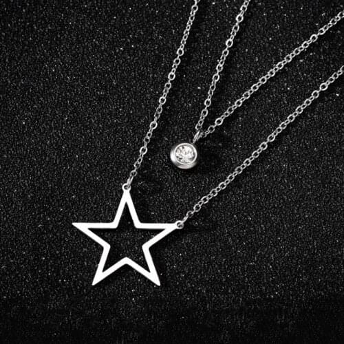 Simple Fashion Star Choker Necklace For Women Elegant Charming Ladies Gold Chain Pendant Necklaces Romantic Jewelry Girl Gifts