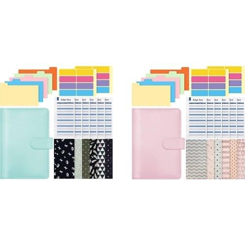 A6 PVC Notebook Binder, Budget Planner Organizer Suitable for Use As a Cash Envelope Wallet in School and Family