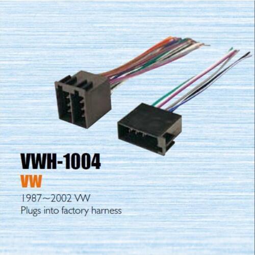 Plugs Into Factory Harness For VW 1987~2002 Radio Power Wire Adapter/Aftermarket Stereo Cable/Male DIN To ISO