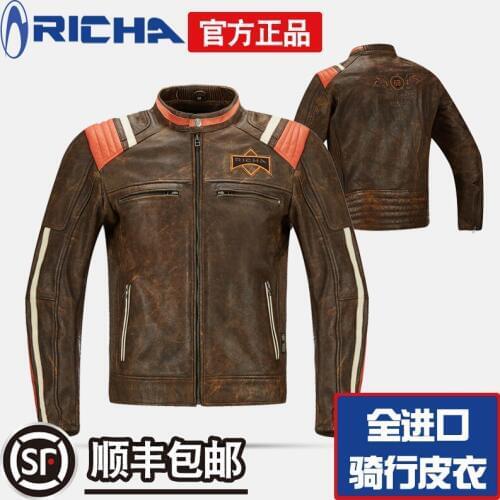 RICHA motocross racing riding leather windproof leather jacket retro Jersey men and women anti-fall seasons motorcycle