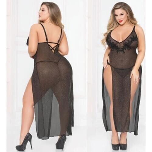 Sexy Babydoll Lingerie Erotic Plus Size Women Porno Sleepwear Dress Holllow Out Hollow-out Chemise Babydoll Costume Underwear
