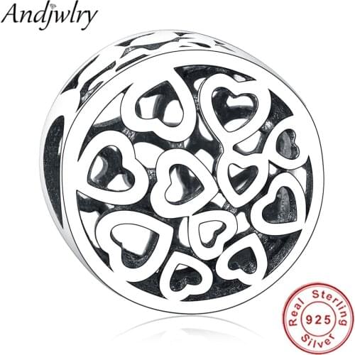 Fit Pandora Charms Bracelets Silver 925 Original Charms Openwork Heart Love Beads for DIY Jewelry Making Women Berloque Gift