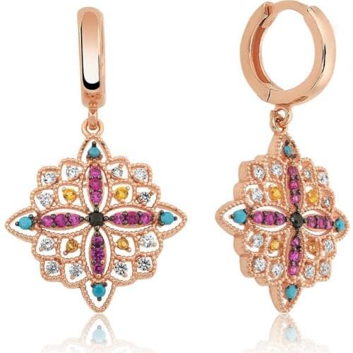 Silver Ethnic Pattern Lady Earrings