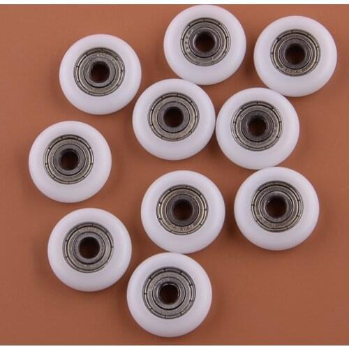 10Pcs White Groove Ball Guide Bearing Roller Pulleys Wheels For Moving Sliding Door Furniture Hardware Accessories