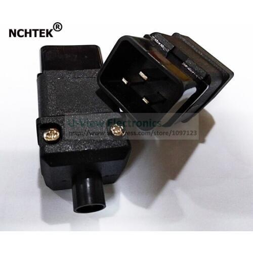 NCHTEK 16A 250V Standard IEC 320 C20 3Pin Male Power Cord Connector, C20 Socket Adapter/Free shipping/10PCS