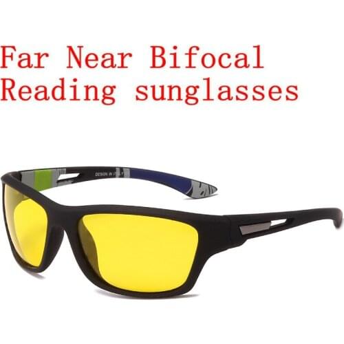 Super sports style Bifocal Reading Glasses Men Black Bifocal Presbyopia Points for Reader Near Far Sight UV400 NX