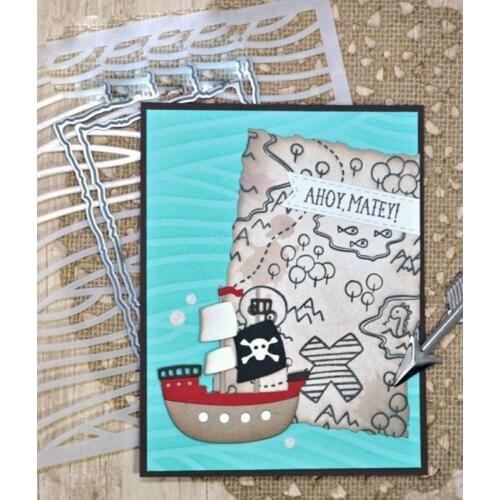 Wave Line Plastic Stencil For DIY Scrapbooking Decorative Embossing DIY Card Craft Template Plastic Templates Drawing Sheet 6x6