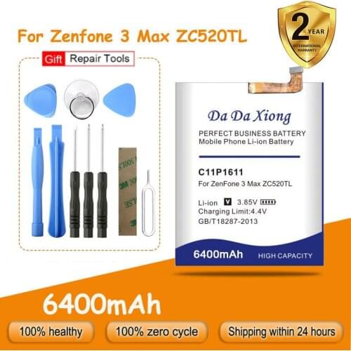 High Quality 6200mAh C11P1611 Battery for ASUS Zenfone 3 Max Z3 Max ZC520TL Replacement batteries + free tools