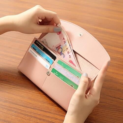 WESTERN AUSPICIOUS Wallet Female Red Pink Gray Blue Black Women Purse Cellphone Wallet Card Holder Carteira Large Capacity Purse