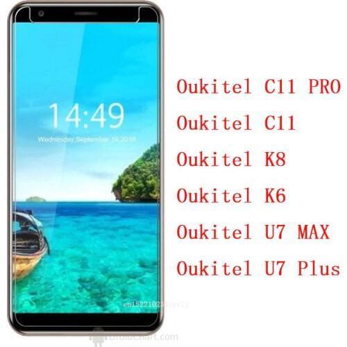 Smartphone 9H Tempered Glass for OUKITEL C11 PRO Protective Film Screen Protector cover phone for OUKITEL K8 K6 U7 MAX U7 Plus
