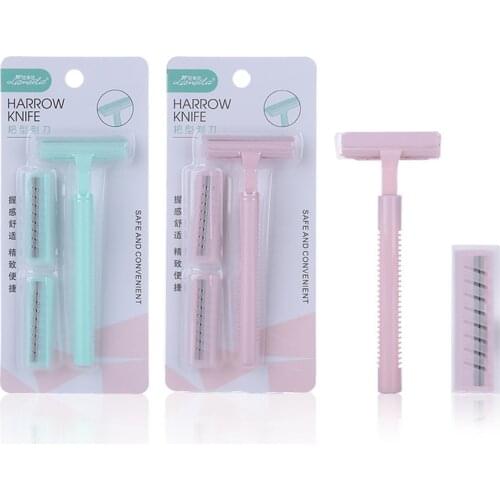 Woman Armpit Hair Shaver Body Portable Safe Hair Removing Razor 2 Pieces Blade Presented Beauty Accessories Tool E1066