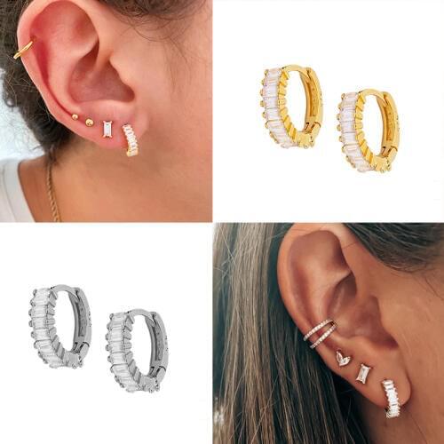 Pendientes Plata De Ley 925 Women Lovers' Cute INS Bling Hoop Earrings For Mujer Wedding Engagement Party Gifts Fine Jewelry