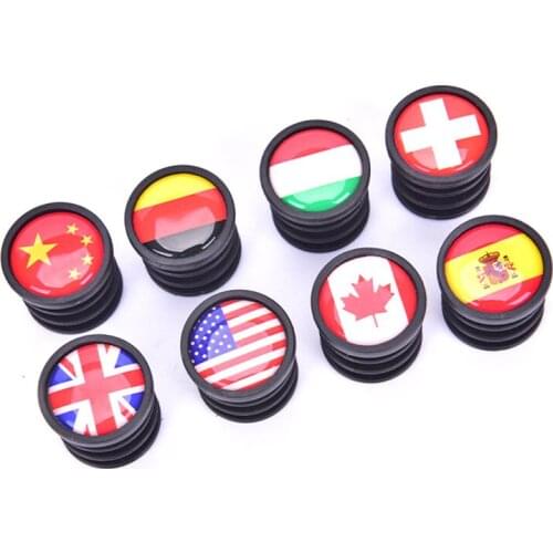 1 Pair Bicycle National Flag Handlebar End Plugs For Mountain Road Bike Bicycle Grips Parts - 2.2*2cm