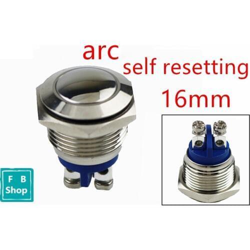 16mm metal button switch arc self resetting a normally open access point horn screws