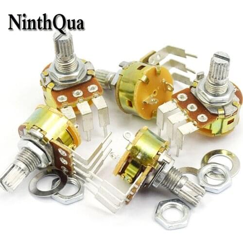 2pcs WH148 B500K B10K B50K B100K Curved Foot Handle Length 15mm Dimming with Switch Potentiometer Connector