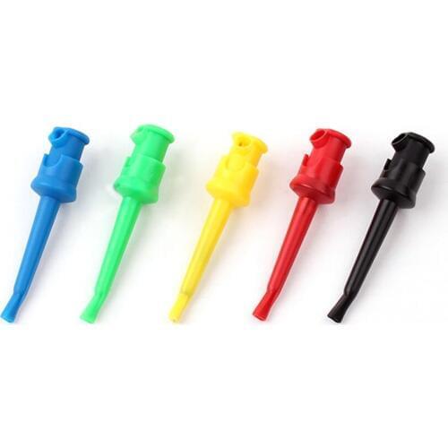 5PCS ETA3120 test hook clips wire kit hook clip AC30V/DC60V 2A brass and insulated plastic shell electrical testing hook clip