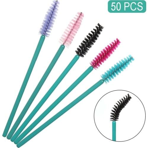 50PCS Makeup Brushes Disposable Nylon Eyelash Mascara Applicator Wand Brush Eyebrow Brushes Eyelash Extension Tool Makeup Tool