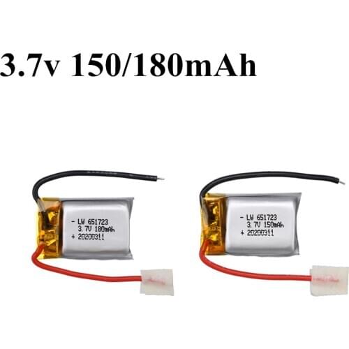 3.7V 150mAh 180mAh Lipo Battery for Syma S105 S107 S107G S108 Skytech M3 m3 S977 Helicopter Spare Parts 3.7v 651723 Battery