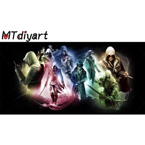 Diamond Painting Cartoon “Assassins Creed” Wall Sticker Embroidery Set 5D DIY Home Decoration Round Square Rhinestone Gift