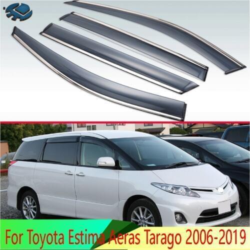 For Toyota Estima Aeras Tarago XR50 2006-2019 Car Accessories Plastic Exterior Visor Vent Shades Window Sun Rain Guard Deflector