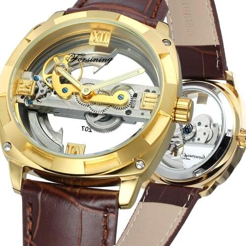 Men Watches Transparent Case Skeleton Face Automatic Mechanical Tourbillon Watches Waterproof Mens Wristwatches Relojes Hombre